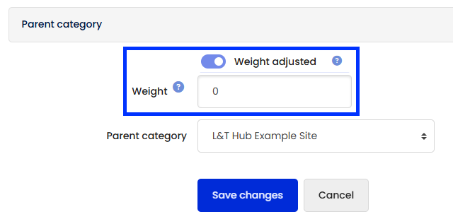 Moodle Gradebook - Parent Category - Weight Adjusted